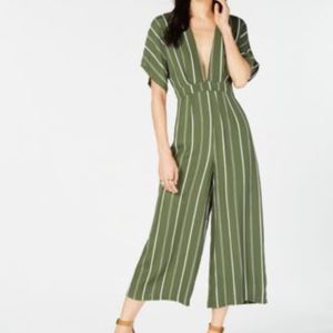 SADIE & SAGE Short Sleeve Striped Cropped Jumpsuit